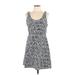 Charming Charlie Casual Dress - Mini Scoop Neck Sleeveless: Gray Dresses - Women's Size Large