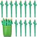21 Pcs Cactus Shaped Roller Pen Set Cactus Gifts Gel Ink Pens Bulk Pink and Yellow Flower Ballpoint Writing Pens for Office School Supplies Colleague Gift with Green Felt Pen Holder