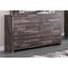 Mumei Home Studio Exin 6 Drawer 60" W Double Dresser w/ Mirror Wood in Brown | 38 H x 60 W x 16 D in | Wayfair