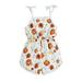 2DXuixsh Girls Rompers Size 7-8 Toddler Girls Sleeveless Romper Floral Printed Suspenders Jumpsuit Clothes Little Girls Romper Dress Polyester Spandex Brown 80