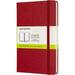 Moleskine Classic Notebook Hard Cover Medium (4.5 x 7 ) Plain/Blank Scarlet Red 208 Pages