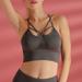 Women Sports Bra Hollow Out Criss-cross Strappy Removable Padded Athletic Workout Yoga Running Crop Tops