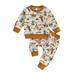 TFFR Toddler Boy 2 Piece Western Outfits Horse Print Crewneck Sweatshirt and Elastic Pants 2Pcs Fall Set