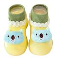 Kids Toddler Sock Shoes Animal Rubber Sole Non Indoor Slipper Boys First Walking Floor Slipper Soft Sole CottonMesh Slipper Breathable Lightwewight Baby Shoes Yellow 15 Months-18 Months