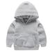 safuny Toddler Kids Boys Girls Fashion Cute Color Casual Sports Tracksuits Hooded Solid Pocket Childs Clothes Playwear Long Sleeve Hoodie Sweatshirts Gray 18-24 M