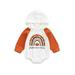 FOCUSNORM Toddler Infant Baby Boy Girl Halloween Pumpkin Outfits Oversized Sweatshirt Hooded Romper Bodysuit Clothes