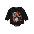 Newborn Baby Boy Girl Clothes 0 3 6 9 12 18 24Months Sweatshirt Romper One Piece Romper Bodysuit Jumpsuit Fall Winter Outfit