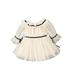 TheFound Toddler Baby Girls Tutu Tulle Dress Elegant Long Sleeve Ruffle Trim Mini Dress Autumn Princess Party Dress