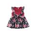 jxxiatang Girls Spring A-line Dress Sleeveless Bow Front Floral Print Dress