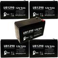 5x Pack - Compatible Minuteman PRO 320 Battery - Replacement UB1290 Universal Sealed Lead Acid Battery (12V 9Ah 9000mAh F1 Terminal AGM SLA) - Includes 10 F1 to F2 Terminal Adapters