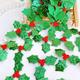 D-GROEE 200Pcs Christmas Green Leaves Christmas Tree Decoration Holly Berries Leaves Appliques Decoration for Party Home Christmas Wreath