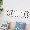 5 Pieces Natural Decor Acrylic Wall Decorative Mirror Interior Design Wooden Moon Phase Mirror Bohemian Wall Decoration for Home Living Room Bedroom Decor - Acrylic Not Real Mirror(Black)