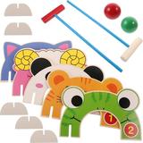 1 set of Kid Croquet Set Animal Croquet Game Set Classic Outdoor Croquet Toys