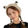 Ogiraw Winter Hat Frog Bucket Hat Panama Fishing Hat Cartoon Cute Hats for Women Men Bob Chapeau Outdoor Sun Fisherman Caps Beanie Hats for Women Beige M