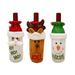 3 Pcs Christmas Drawstring Red Wine Bottle Cover Bags Home Dinner Party Decoration (Santa Claus/Snowman/Deer)