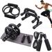 6-in-1 Ab Roller Wheel Kepeak Home Gym Equipment Exercise Roller Wheel Kit with Push-Up Bar Knee Mat Jump Rope and Hand Gripper Core Strength & Abdominal Exercise Ab Roller Kit Black