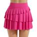 Pleated Mini Skirt for Women High Waist Yoga Skirts with Shorts Pocket Ruffle Tiered Tennis Athletic Golf Skorts Skirt (XX-Large Hot Pink)