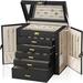 Mercer41 Jewelry Box + Faux Leather/Leather in Black | 11.8 W x 6.7 D in | Wayfair 3BF57809C6BD4B19A8BDCF686385F867