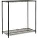 Black Epoxy 2 Tier Wire Shelving Starter Unit 30 W X 21 D X 34 H