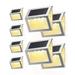 JACKYLED Solar Outdoor Deck Step Lights 8-Pack 3-Side 270degLighting 7 LED Upgraded Solar Stair Lights IP65 Waterproof Solar Fence Lighting for Post Dock Patio Backyard Garden (Warm Yellow)