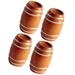 4 Pcs Mini Beer Keg Miniature Wooden Barrel Wine House Ornament Accessories Statue Kid Gifts Tiny Child