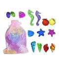 2 Bags Simulated Gemstone Childrenâ€™s Toys Decorative Crystals Simulation Gemstones Plastic Sea Animals Shape Girl