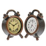 2 Pcs Mini Alarm Clock Miniature Accessory Tiny Dollhouse Decorations Clocks Toys