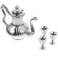 1 Set Miniature Metal Tea Cups Teapot Set Mini Tea Set Miniature Tea Kettle Doll House Props