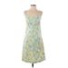 Eddie Bauer Casual Dress - A-Line: Green Floral Dresses - Women's Size 4