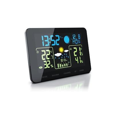 BEARWARE Funkwetterstation mit Farbdisplay & Außensensor Barometer, Wettervorhersage uvm. Image