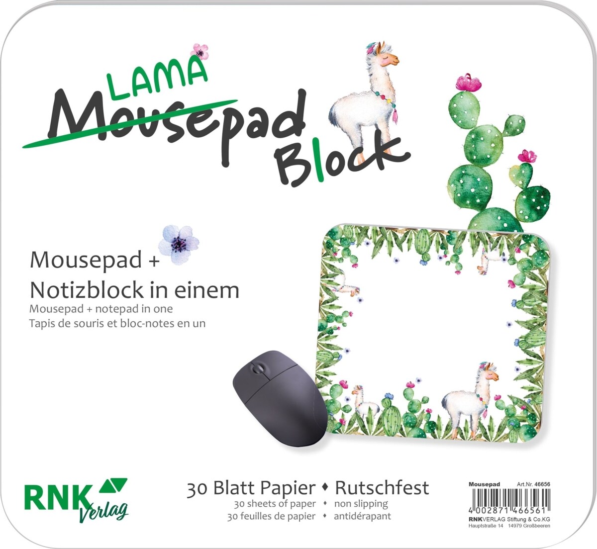 RNK Mousepad-Block 24x22cm 30 Blatt 'Lama' Image