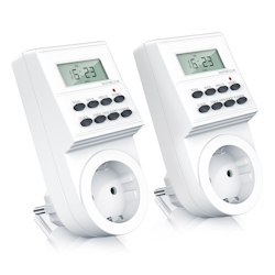 BEARWARE 2x Zeitschaltuhr mit 1,5 LCD-Display 8 konfigurierbare Schaltprogramme Image