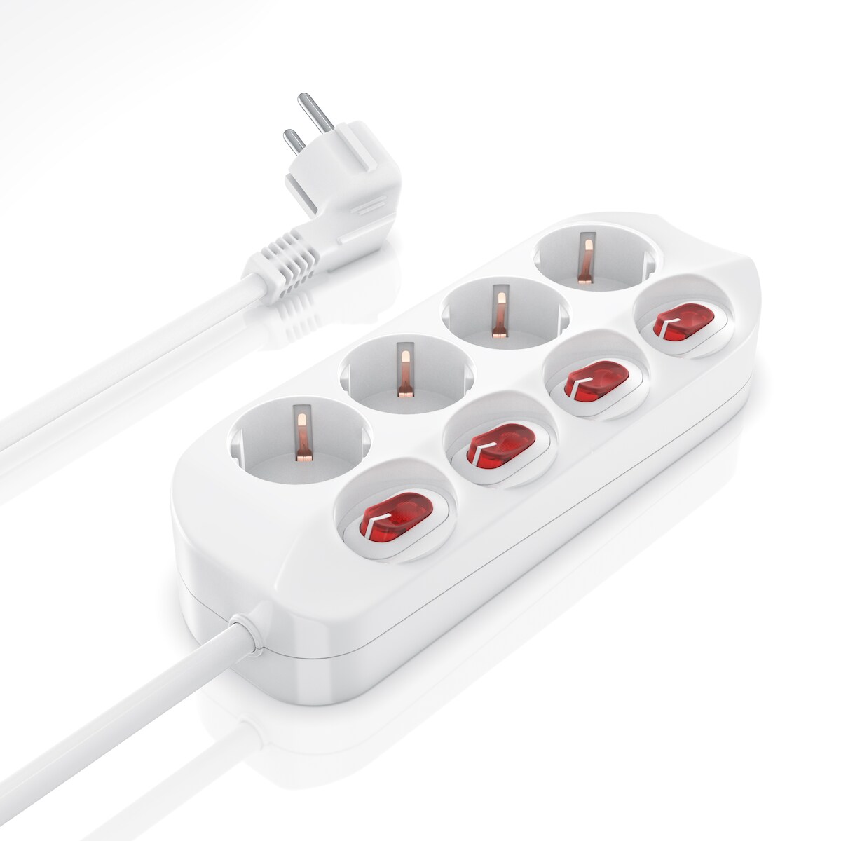 BEARWARE Steckdosenleiste Mehrfachsteckdose Steckerleiste 3680W, 4-fach Image