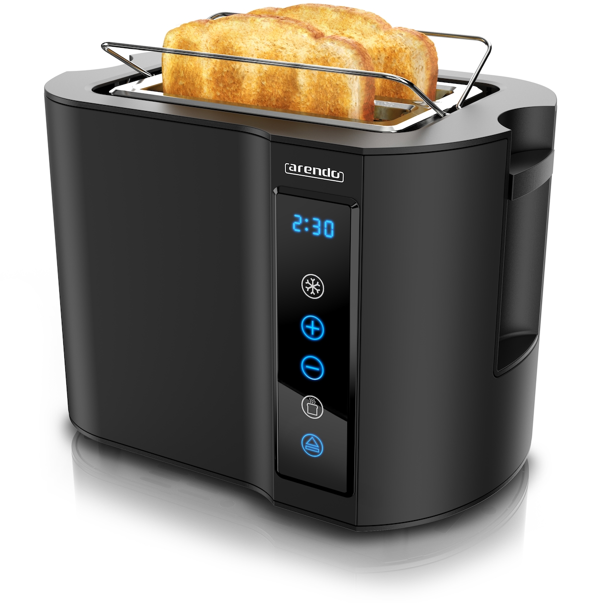 Arendo Toaster Kurzschlitz, Brötchenaufsatz, Wärmeisoliertes Gehäuse, Display, Touch Image