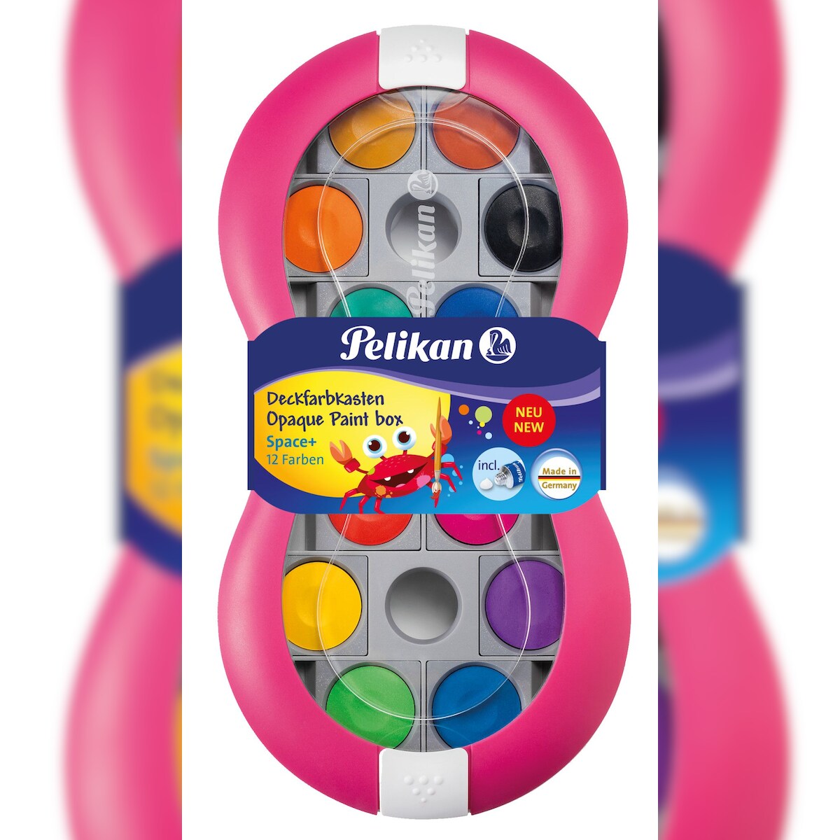 Pelikan 724625 Farbkasten Space+ magenta, 12 Farben inkl. 7,5 ml Deckweiß Image