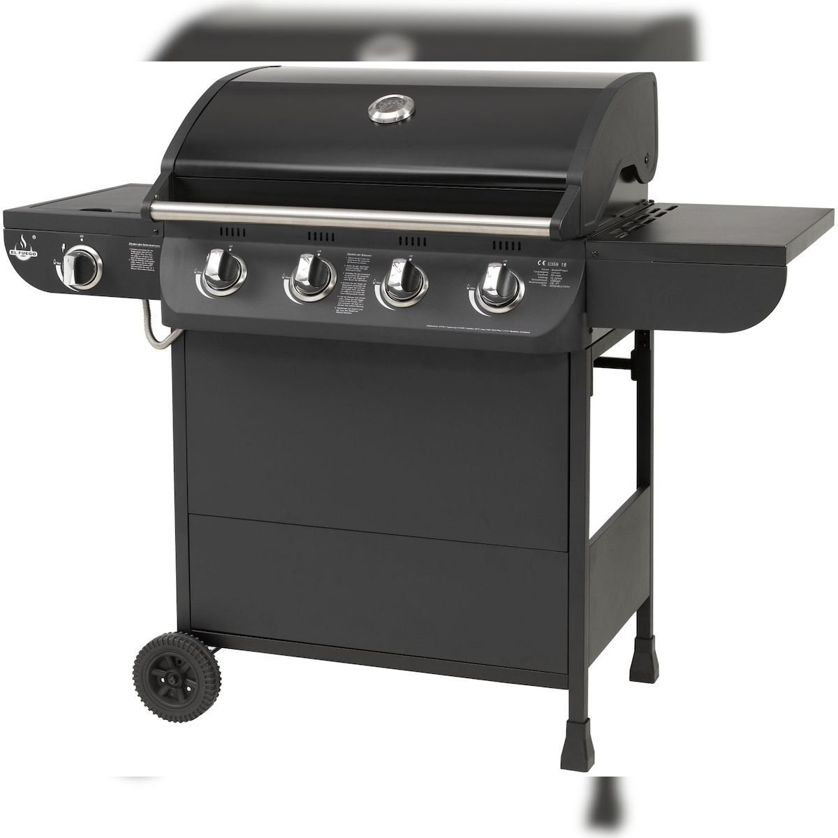 El Fuego Gasgrill Columbus 4+1 AY0563 schwarz mit Seitenbrenner Image