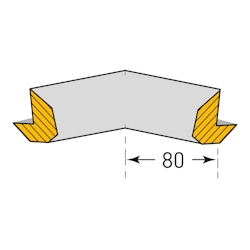 PROREGAL Prallschutz aus Polyurethanschaum | Für Innenecken Trapezförmig, Zweischenkelig, Selbstklebend | BxT 8x8cm | Schwarz Image