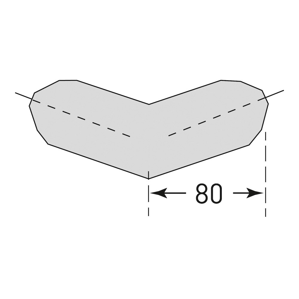 PROREGAL Prallschutz aus Polyurethanschaum | Für Außenecken Trapezförmig, Zweischenkelig, Selbstklebend | BxT 8x8cm | Schwarz Image