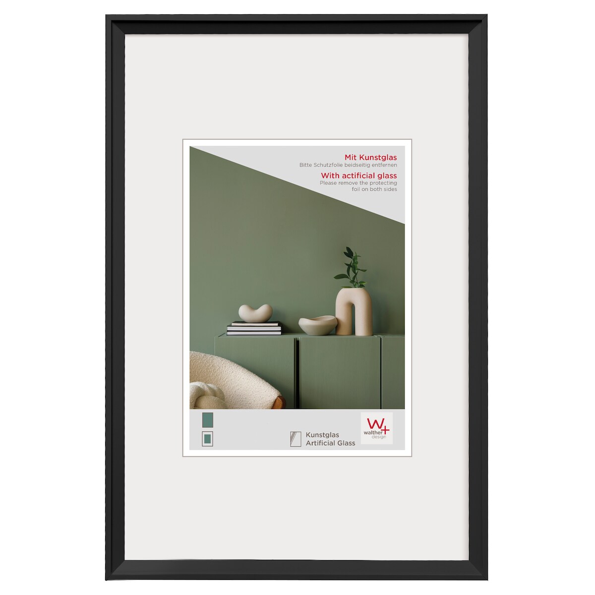 walther + design Desire Kunststoff Bilderrahmen, schwarz, 30 x 45 cm Image