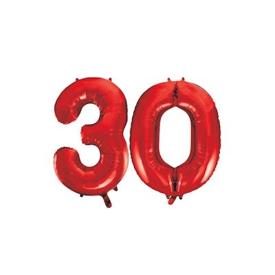 XL Folienballon rot Zahl 30