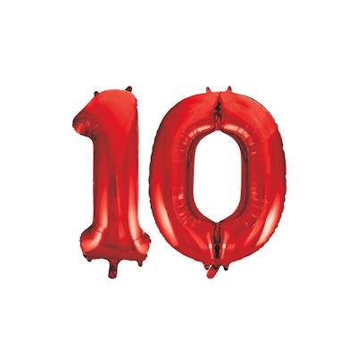 XL Folienballon rot Zahl 10