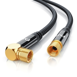 Primewire HDTV Satellitenkabel gewinkelt mit Braiding - 135Db - 75 Ohm - Stoffummantelung - 7,5 m Image