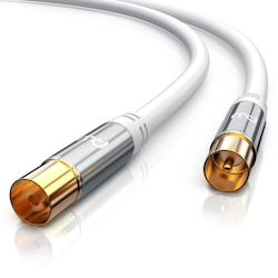 Primewire HDTV Antennenkabel mit 4-fach Schirmung IEC-Stecker zu RF-Buchse / 75 Ohm / 135dB - 12,5 m Image