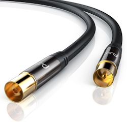 Primewire HDTV Antennenkabel mit 4-fach Schirmung IEC-Stecker zu RF-Buchse / 75 Ohm / 135dB - 15 m Image