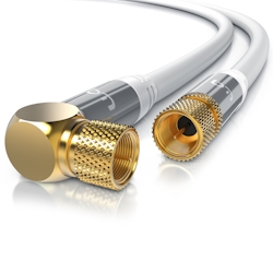 Primewire SAT-Kabel, Koax, F-Stecker, HDTV SAT Koax Kabel 90° gewinkelt, 4fach Schirmung, 135dB, 75Ohm - 7,5m Image
