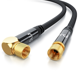 Primewire HDTV Satellitenkabel gewinkelt mit Braiding - 135Db - 75 Ohm - Stoffummantelung - 12,5 m Image