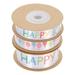 3 Rolls Ribbon for Flower Bouquet Satin Ribbon Birthday Gift Ribbons Birthday Gift Ribbon Gift Package Ribbons Birthday Ribbon Wired Birthday Present Polyester