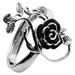 Trendy Rings Costume Flower Open Wedding Rose Sterling Silver Wreath Alloy Miss