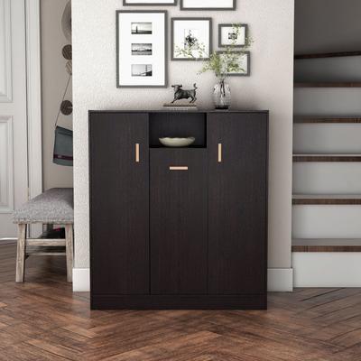 DH BASIC Modern 32-inch 20-Pair Shoe Cabinet with Adjustable Shelf and Metal Handle