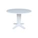 42 in Solid Wood Round Dual Drop Leaf Pedestal Dining Table
